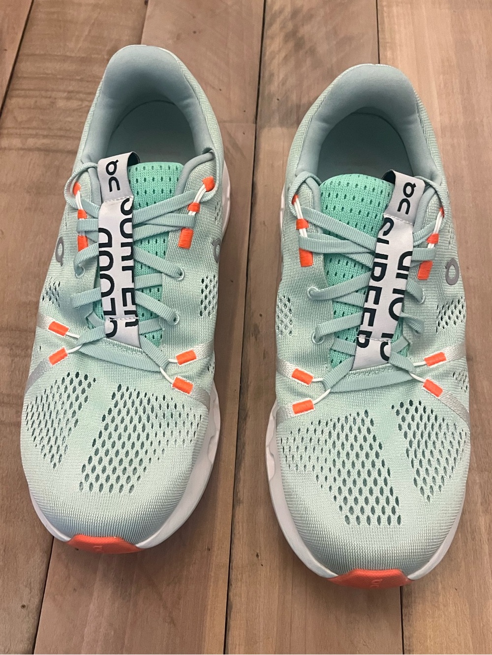 On Running Mint Green & Orange Women's Athletic Shoes